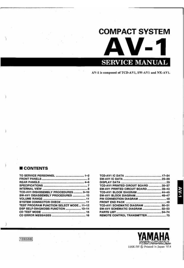 AV-1, TCD-AV1, SW-AV1, NX-AV1